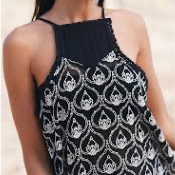 NWT!! Anthropologie SHEER EMBROIDERED MINI DRESS. Size M. Black Embroidered. - Picture 5 of 11